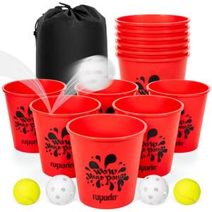 lot 2463 image: ropoda Giant Yard Pong,Yard Games with Durable Buckets and Balls - Choose Red Large, XL, or Green - Glow in The Dark, Outdoor Game with Carry Bag for The Beach,Lawn, Great Gift Choice for Families