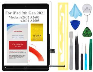 lot 2470 image: for iPad 9 9th Gen Screen Replacement Digitizer 2021 10.2,T Phael for 9th Generation A2602 A2603 A2604 A2605 with Home Button, Video Tips, Full Repair Kit (Black)