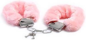 lot 2472 image: Stainless Steel Pink Fluffy Handcuffs for Ankles and Wrist with Chain Set Fuzzy Hand Cuff Set for Adults Bedroom Hand Cuffs for Women Couples RC195