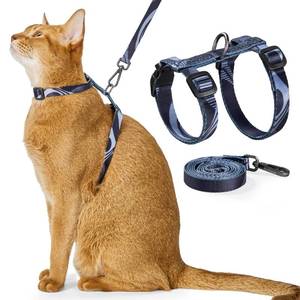 lot 2473 image: PetThem Adjustable Cat Harness and Leash Set Escape Proof (Brooklyn Grey)