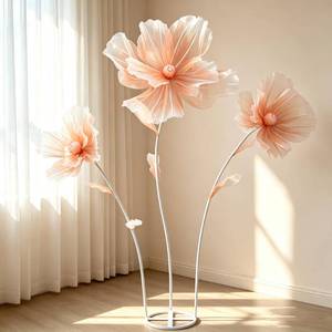 lot 3517 image: Giant Flowers for Decoration, 5.6 Ft Big Artificial Silk Flower with Stand