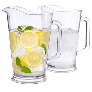 lot 3540 image: US Acrylic 64oz Bistro Clear Pitcher  Set of 2 Beer Pitchers  Reusable, BPA-free, Made in the USA, Indoor and Outdoor Pitcher Set for Water, Lemonade, Juice, Soda Pop, and Beer