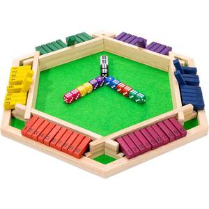 lot 3541 image: Shut The Box Game Wooden Board Game -2-6 Player Math Game - Educational and Entertaining