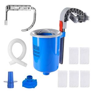 lot 3554 image: SWETIF Above Ground Pool Skimmer, Wall Mount Surface Skimmer with Adjustable Bracket & Removable Basket with 5 Skimmer Socks, Auto Floating Skimmer for Pool Debris and Leaves