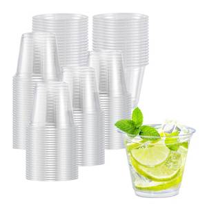 lot 3556 image: Lamosi 100 Pack 9 oz Clear Plastic Cups Disposable Cups