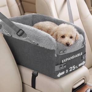 lot 3558 image: Small Dog Car Seat - Portable Center Console Puppy Booster Seats(Dark Grey)