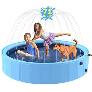 lot 3563 image: Bilibara 71 Foldable Dog Pool, Sprinkler Pool for Kids, Non-Slip Dog Swimming Kids Pools, Heavy Duty Dogs Splash Pad Pools for Large Dogs, Hard Plastic Kiddie Pad for Backyard