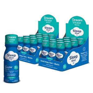 lot 3571 image: Dream Water Beauty Sleep Aid Drink Supplement Melatonin 5mg  GABA  5-HTP  plus Biotin for healthy skin  hair and nails 2.5 oz liquid sleep shots  Zen Tonic 24-Count
