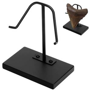 lot 4118 image: Chunful 1 Pcs Megalodon Shark Tooth Display Stand Metal Display Holder with Base for Mineral Agate, Rocks Crystal, Gemstones, Fossils, Coral Geodes, Plate and Photo