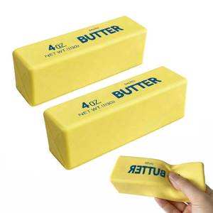 lot 4124 image: 2pcs Squishy Butter Style Slow-Rebound Cute Squishy Toy, Realistic Soft Squeeze Stress Reliever, Ideal Gift for Adults to Alleviate Anxiety and Reduce Stress.