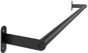 lot 4133 image: MKO Towel Bar for Bathroom Wall, 24 Inch Single Towel Rod Rack, Black