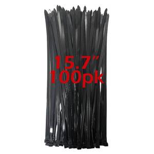 lot 4134 image: 120lb Zip Ties Heavy Duty 15 Inch 100pcs, Large Black Cable Tie Actual 15.7 In, Thick Heat Resistant Zipties, Big Wide Wire Ties, Industrial Tie Wraps for Outdoor Use