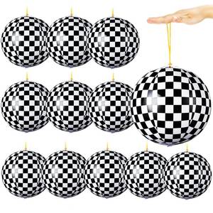 lot 4146 image: JolliLudo 12 Pcs Punching Balloons for Kids PVC Inflatable Punch Bouncy Balloon Heavy Duty Race Car Party Favors Goodie Bags Stuffers Classroom Rewards Carnival Toy Prizes(Black White Checkered)