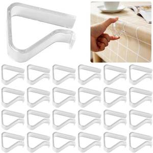 lot 4150 image: 24 Pieces Transparent Clear Tablecloth Clips, Plastic Table Cloth Clips��Windproof Table Cover Holder Clamps��Table Cloth Holder for Home Wedding Party Christmas Outdoor Indoor Picnic Camping(Large)