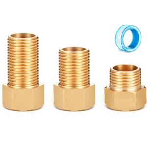 lot 4160 image: Moxweyeni 3 Pack 12 Brass Pipe Extension Adapter Set, 304050mm