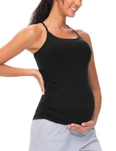 lot 4184 image: THE GYM PEOPLE Womens Maternity Tank Tops Padded Pregnancy Workout Shirts