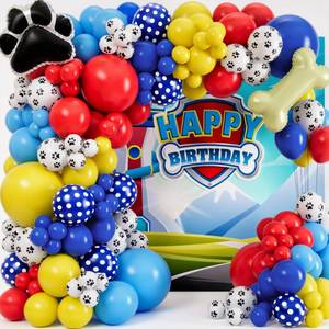 lot 4202 image: ALL-IN-1 Paw Balloons Garland Arch Kit with BONUS Dog Bone & Paw Print Balloons for Paw Birthday Decorations �� Paw Balloons Backdrop, Paw Party Supplies for 3rd yo Boy