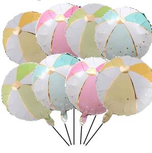 lot 4205 image: 18inch Beach Ball Shaped Mylar Foil Balloons for Summer Beach Pool Party Birthday Party Decoration