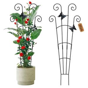 lot 4214 image: 2 Pack 30 Inch Taller Plant Trellis for Potted Climbing Plants Indoor,Expandable Metal Garden Trellis for Climbing Plants,Flowers Vine Ivy, Sturdy Houseplant Support for Potted Plants with Ties