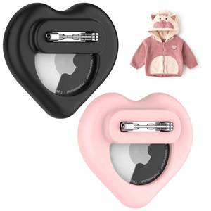 lot 4228 image: DDJ for AirTag Holder for Kids (2 Pack), Hidden Silicone Case for Apple AirTags 1st & 2nd Generation with Invisible Pin, Anti Lost Air Tagholder for KidsElderlyClothingBackpack (BlackPink)