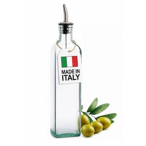 lot 4229 image: EHOMEA2Z Olive Oil Dispenser Bottle - 16 oz, Made in Italy Glass Olive Oil and Vinegar Cruet with Stainless Steel Spout for Kitchen, Slight Green Tint (1, 473 ml)