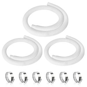lot 4238 image: 3 Pcs 1.25 Pool Hose, 59 Long Accessory Pool Pump Replacement Hoses, Compatible with All Above Ground Pool Filter Pumps that Use 1 14 Diameter Hoses