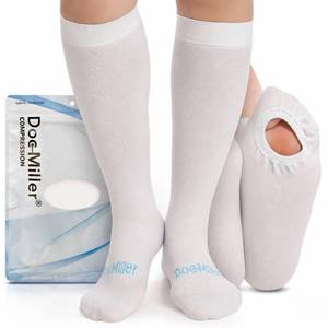 lot 4262 image: Doc Miller TED Hose Knee High Anti Embolism Stockings, 15-20mmHg, M-4XL