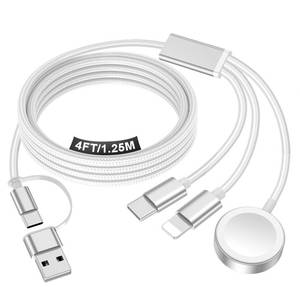 lot 4268 image: Travel Essentials for Apple Watch Charger,iPhone Charger,3 in 2 Type CLightningMagnetic Travel Charging Cable,Portable Multi Charging Cable for Apple Watch, iPhone 17��11,Samsung S26,Car��4ft