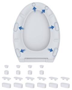 lot 4288 image: Hibbent 10 pieces Toilet Seat Bumpers for Bidet Attachment, Strong Adhesive with 2 Thickness TPE Pads(2 Heights), Universal Buffer Toilet Lid Rubber Bumpers, White