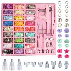 lot 5009 image: LYNDA Plastic and Metal Snap Buttons with Snaps Pliers Set,300 Sets Plastic and Metal Snap Buttons for Sewing and Crafting (Pink) incomplete