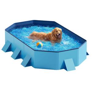 lot 5013 image: Peteast Dog Pool for Large Dogs, Foldable Hard Plastic, 71 x 39 x 12 in