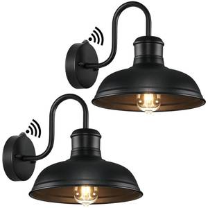 lot 5019 image: Dusk to Dawn Outdoor Wall Sconces, Exterior Farmhouse Gooseneck Barn Lights