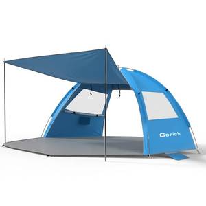 lot 5023 image: Gorich Beach Tent Sun Shelter with Canopy, Easy Setup UPF50 UV Protection Sun Shade for 3-45-67-8 Person, Lightweight & Compact Beach Umbrella for Family Travel