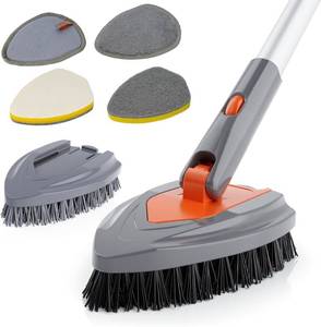 lot 5031 image: Eazer 4-in-1 Long-Handled Tub Scrubber-Versatile Bathroom Cleaning Brush with Shower Scrubber-Ideal Shower Cleaner Brush for Efficient Cleaning-Long Handle Scrub Brush for Shower, Tub, and Bathroom