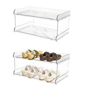 lot 5035 image: BRIUNN 2 Tiers Acrylic Kids Shoe Rack,Shoe Organizer Storage for Shoe and Boot,Clear Shoes Shelf for Closet,Shoe Organizer for Entryway,for Hallway,Small Spaces,Garage,Closet