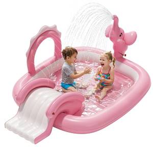lot 5964 image: QPAU Toddler Pool, Elephant Design with Slide, 72 x 64 x 37 in