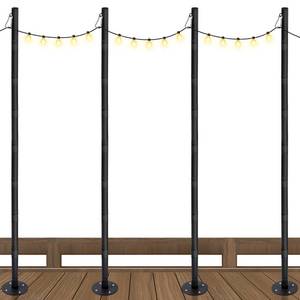 lot 5987 image: 4 Pack String Light Poles for Outdoor String Lights,10ft