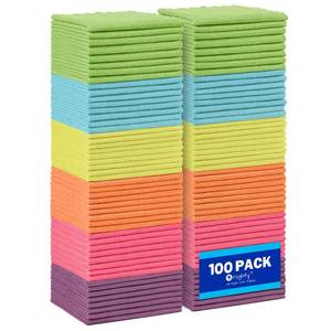 lot 5991 image: Orighty Microfiber Cleaning Cloth Bulk, 100 Pack Cleaning Rags, 12 x 11 in