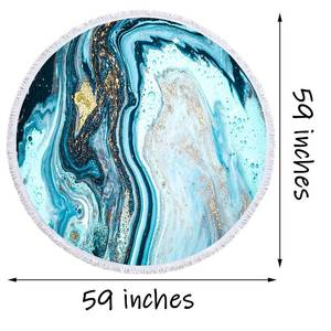 lot 5996 image: EORUBE Round Beach Towel Oversized Blanket Quicksand Liquid Marble Print