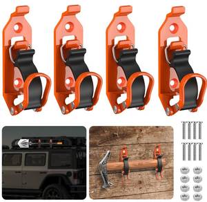 lot 6007 image: Youlvy Metal Rubber Shovel Mount for Roof Rack  Truck Bed, Orange 4PCS