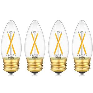 lot 6008 image: LUMILECT Dimmable E26 Candelabra LED Light Bulbs 25W Equivalent, 2700K Warm White, 2 Watts E26 Base LED Bulb, 200LM LED Chandelier Bulb, 2W B11 Candle Light Bulbs, 4 Pack