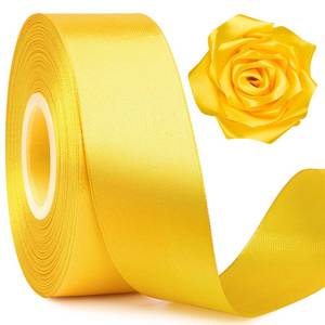 lot 6018 image: Mauproy Yellow Satin Ribbon, 1-12 Inch, 50 Yards