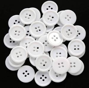 lot 6022 image: GANSSIA 1 Inch (25mm) White Buttons Flatback Resin Button for Garment Sewing DIY Craft Scrapbooking Pack of 50 Pcs
