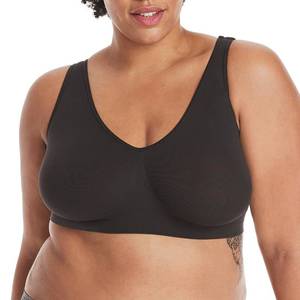 lot 6023 image: Hanes womens Get Cozy Pullover Comfortflex Fit Wirefree Mhg196 bras, Black, 3X-Large US