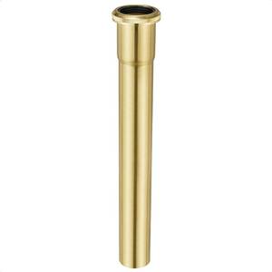 lot 6046 image: 1-14 O.D x 12 Brass Slip Joint Extension Tube, Heavy Duty Extension Tube for Bathroom Sink Drain Tailpiece, Brushed Gold