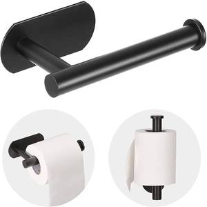 lot 6059 image: JOPOFI Toilet Paper Holder - Adhesive Toilet Paper Holder - Matte Black