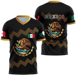 lot 6068 image: Mens Mexico Soccer Jersey, Mexican Flag Jerseys Sports Mexico Shirt, Mexico Jersey Athletic Top Shirt, Black Size XL