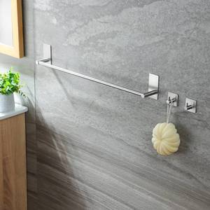 lot 6072 image: Taozun Towel Bar - 24 Inch Towel Holder with 2 Packs Adhesive Hooks