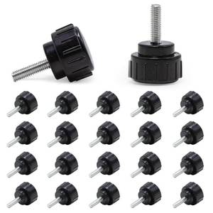 lot 6077 image: 20 Pcs M3 x 10mm Black Monitor Carbon Steel Thumb Screws, Knurled Grip Head