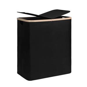 lot 6079 image: DOKEHOM 160L Double Laundry Basket Hamper with Lid & Removable Bags, Grey